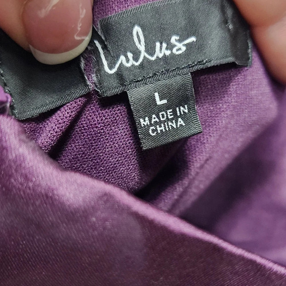 Lulus Romantic Excellence Plum Purple Satin Backless Maxi Dress L Wedding Party - Picture 10 of 10